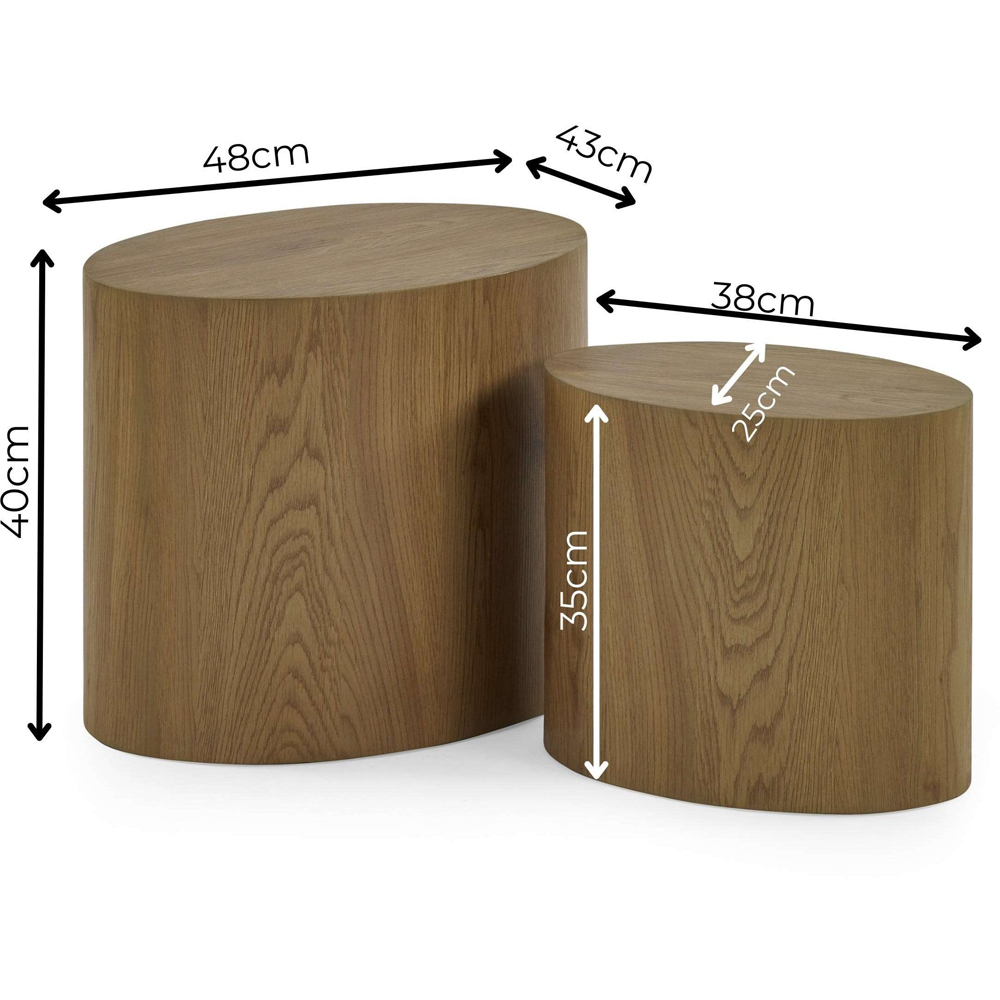 Julian Bowen Toba Light Oak Effect Nest of Tables Set of 2 Image 7