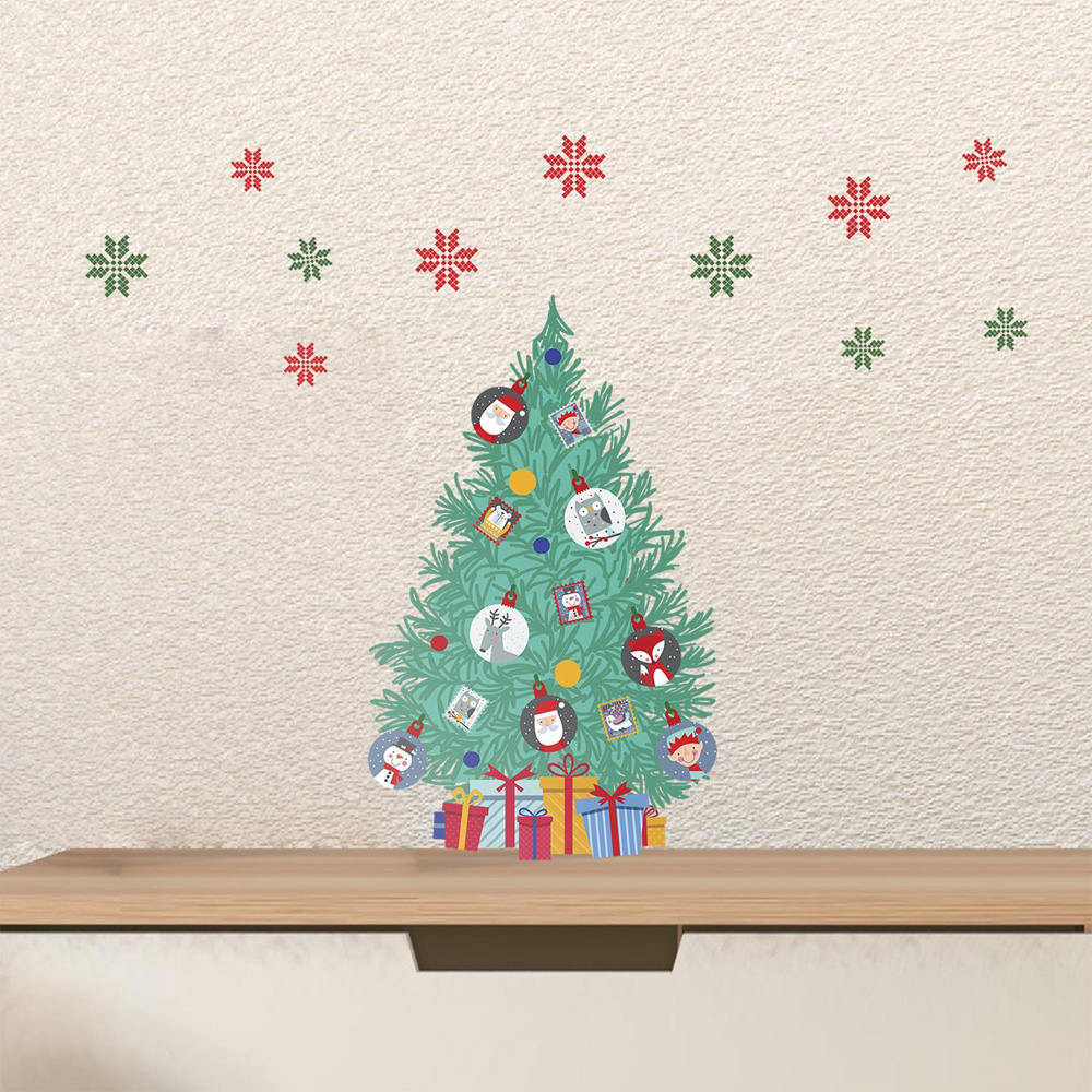 Walplus Bubble Christmas Tree Self Adhesive Wall Stickers 15 Piece Image 1