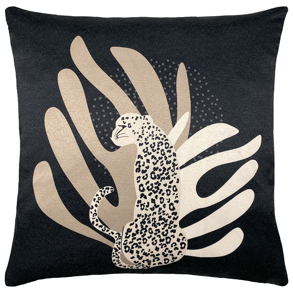 furn. Aurora Blush and Black Leopard Square Cushion Image 1