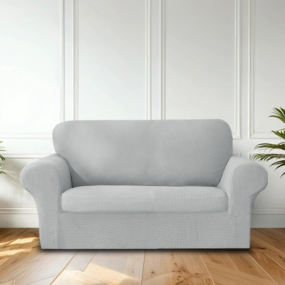 Homerepublic 2 Seater Silver Delby Stretch Fit Sofa Cover Image 2