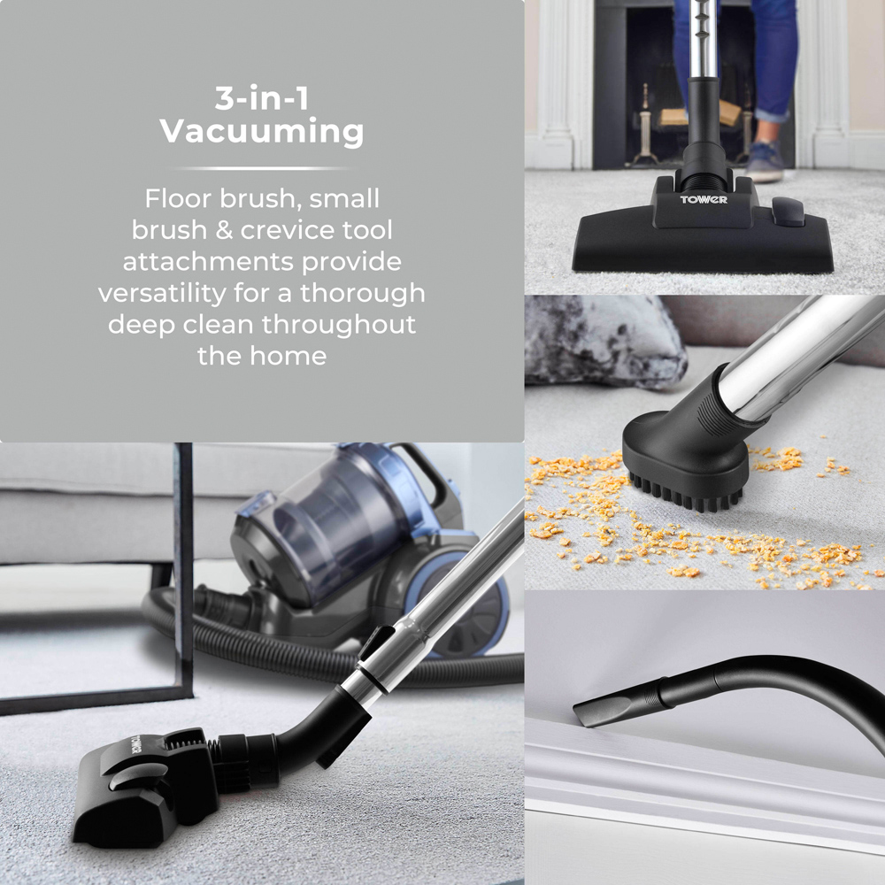 Tower Blue 4L Upright Vacuum Cleaner with Dust Bin 800W Image 7