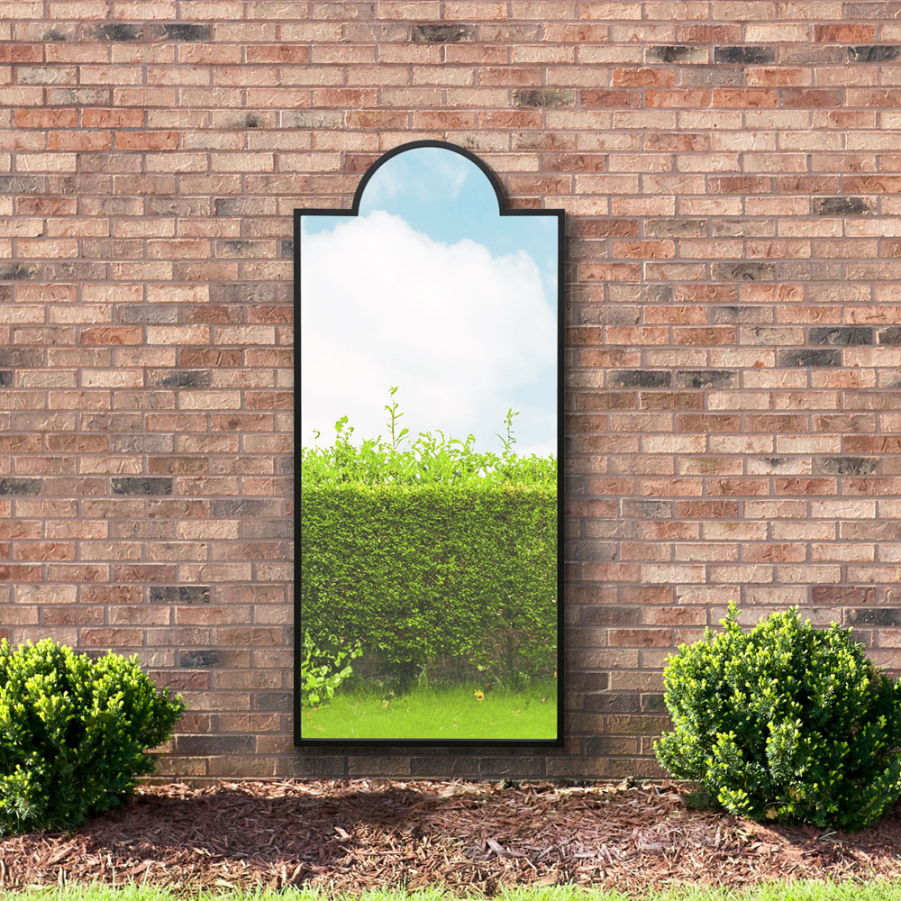 MirrorOutlet The Genestra Black Contemporary Wall and Leaner Garden Mirror 170 x 75cm Image 5