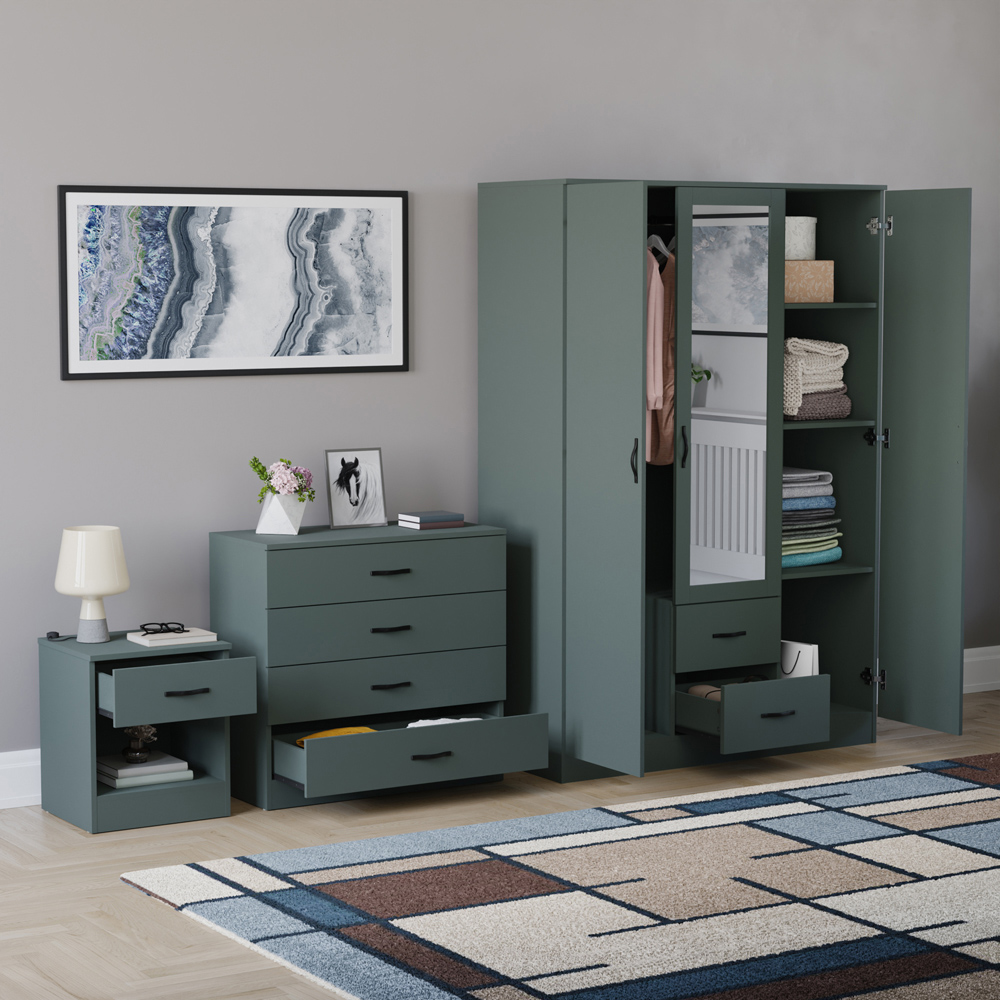 VIDA DESIGNS Riano Green 3 Piece Bedroom Furniture Set Image 5
