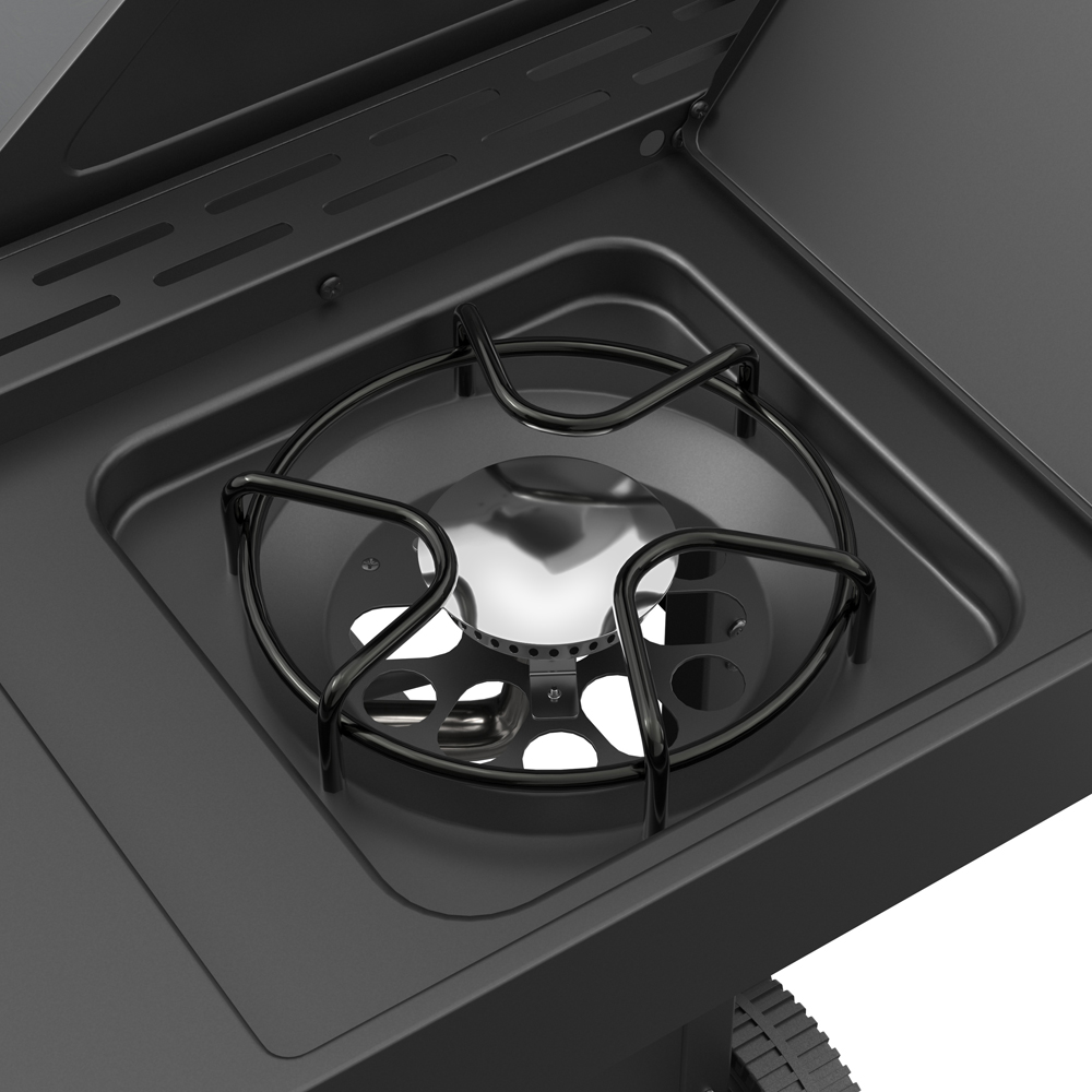 Ottimo 420 6 Burner Matt Grey and Black Gas BBQ with Side Burner Image 6