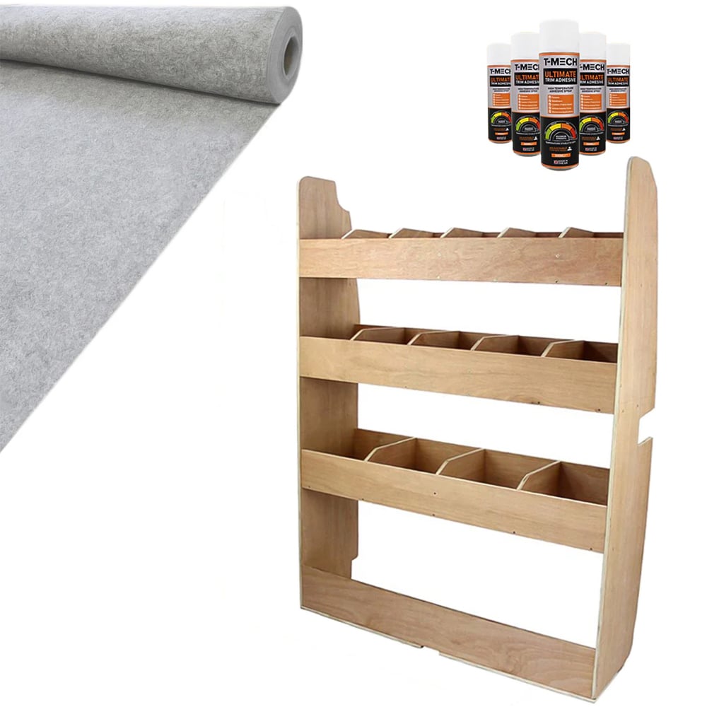 Monster Shop 11m2 Silver Grey Van Lining Glue and Ford Transit Custom Rack Image 6