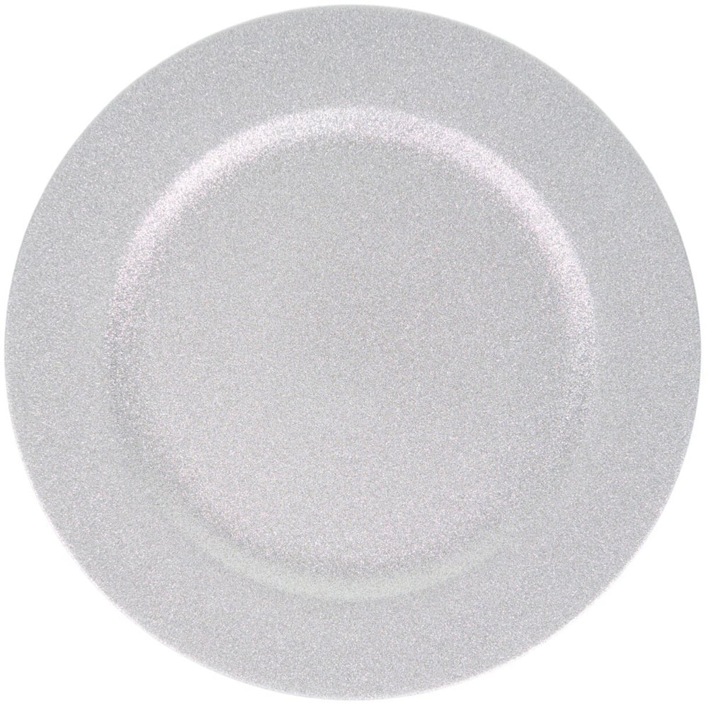 Gold or Silver Glitter Charger Plate Image 3