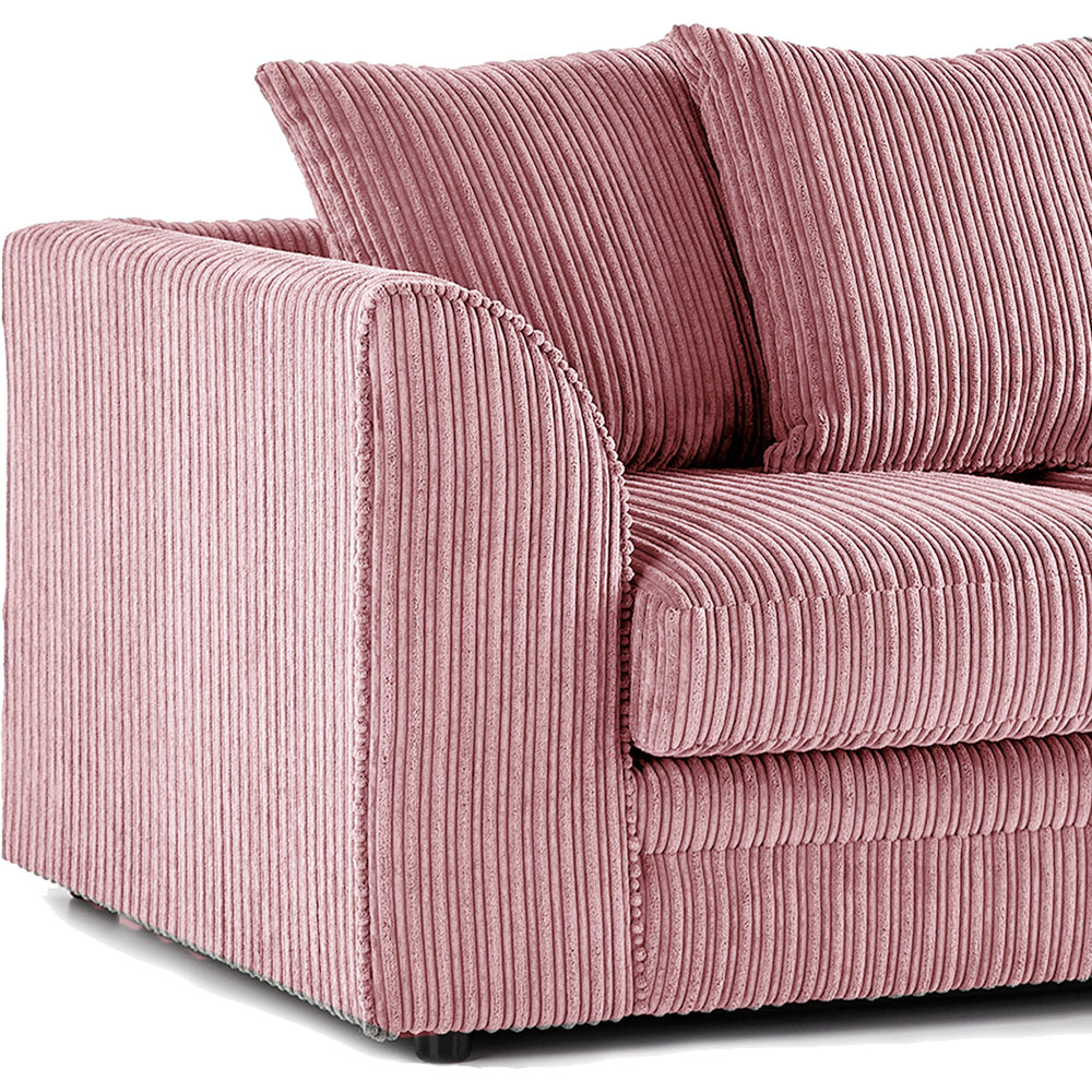 Luxor 2 Seater Pink Jumbo Cord Scatter Back Sofa Image 3