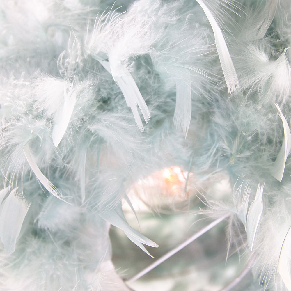 Happy Homewares Large Duck Egg Real Feather Decorated Pendant Shade Image 3