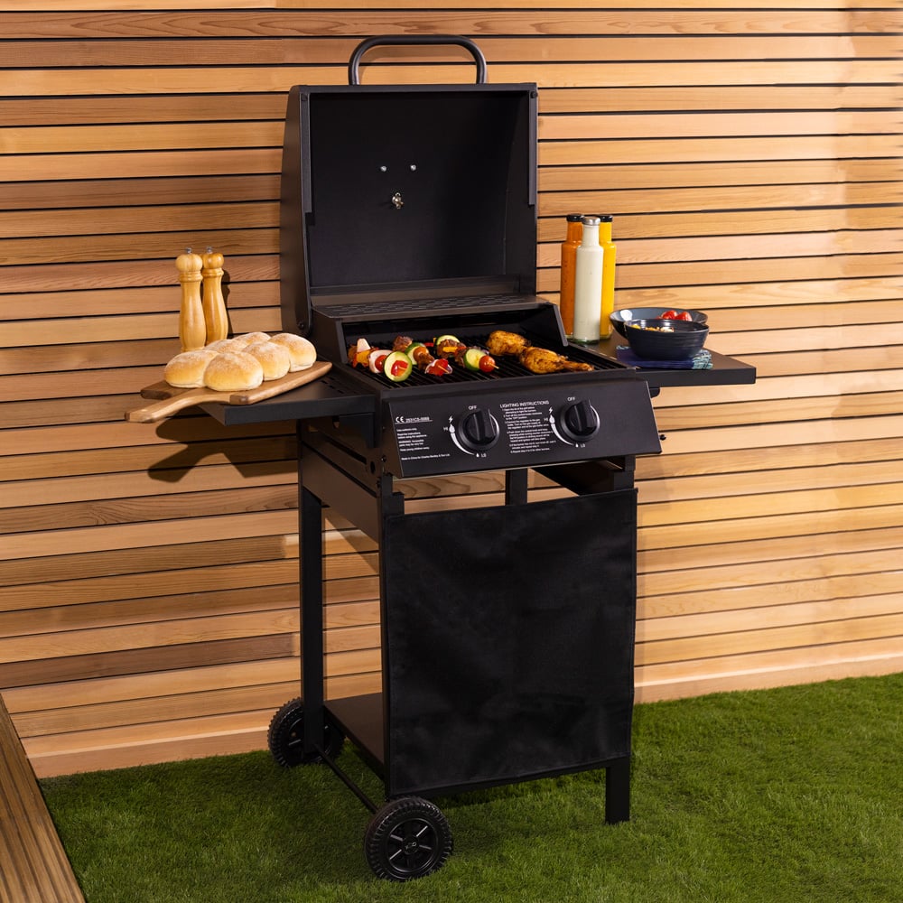 Charles Bentley Deluxe Auto Ignition 2 Burner Gas BBQ Black Image 2