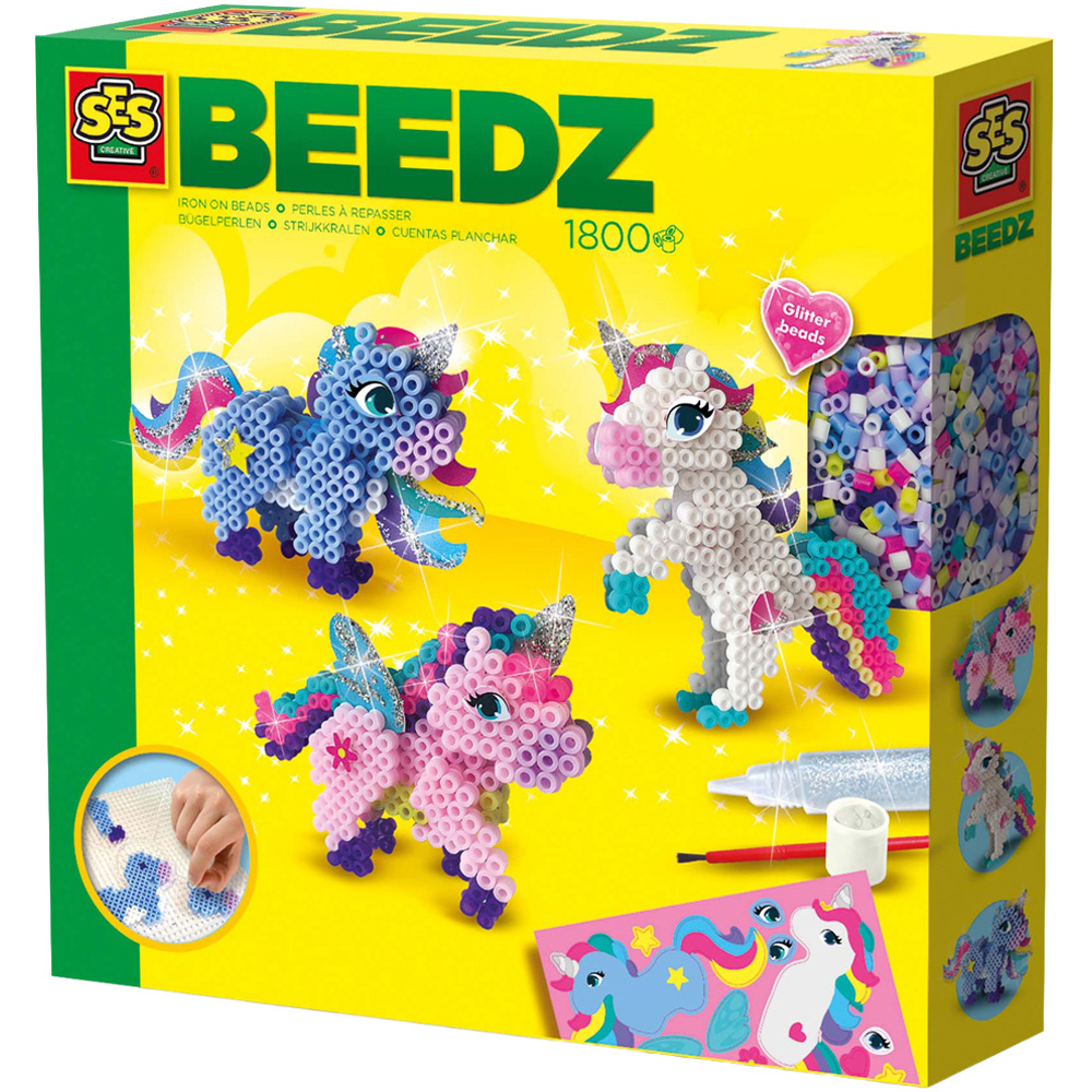 SES Creative Beedz Unicorn Iron On Beads Kit 1800 Piece Image 1