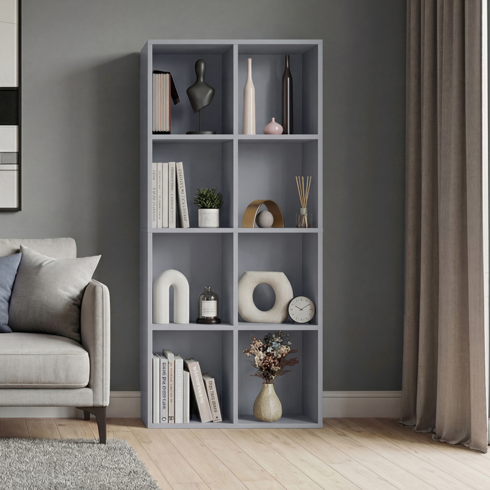 VIDA DESIGNS 8 Shelf Grey Cube Storage Unit Image 4