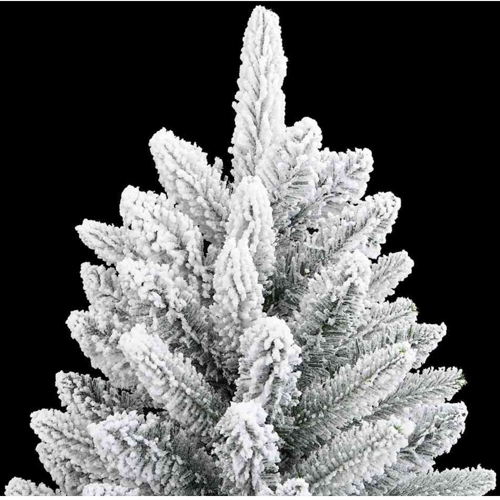 vidaXL Pre-Lit Silver Baubles Artificial Snow Flocked Christmas Tree 4ft Image 7