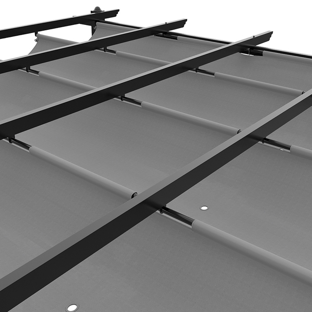 Living and Home 4 x 4m Light Grey Aluminium Pergola with Retractable Roof Image 3