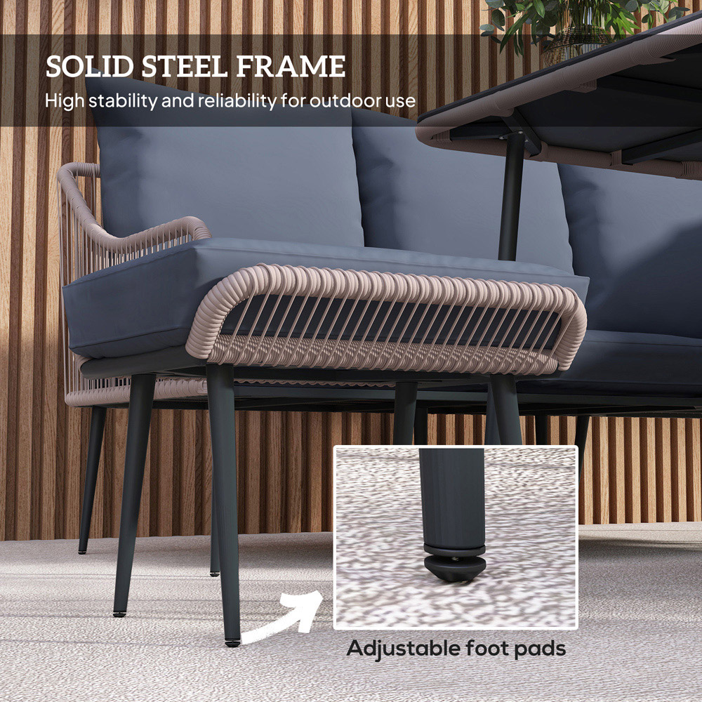 Outsunny 6 Seater Light Brown Garden Furniture Set Image 5