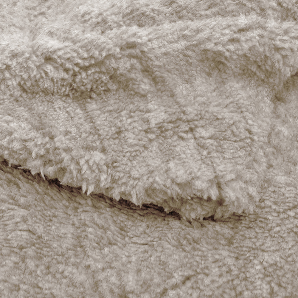 Velosso Single Natural Marl-Effect Teddy Fleece Duvet Cover Set Image 3