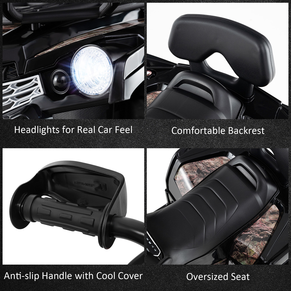 Costway Black Electric Powered Kids Ride On ATV 12V Image 4