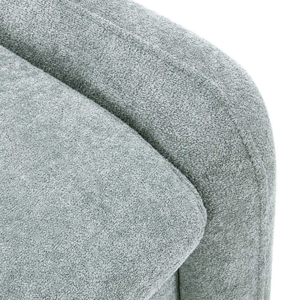 Living and Home Grey Chenille Upholstered Armchair with Footstool Image 6