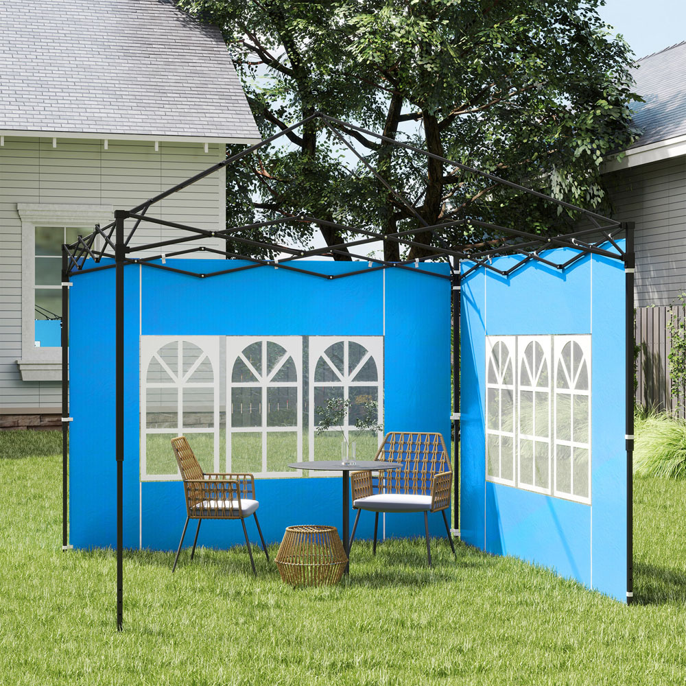 Outsunny Blue Gazebo Side Panel 2 Pack Image 3