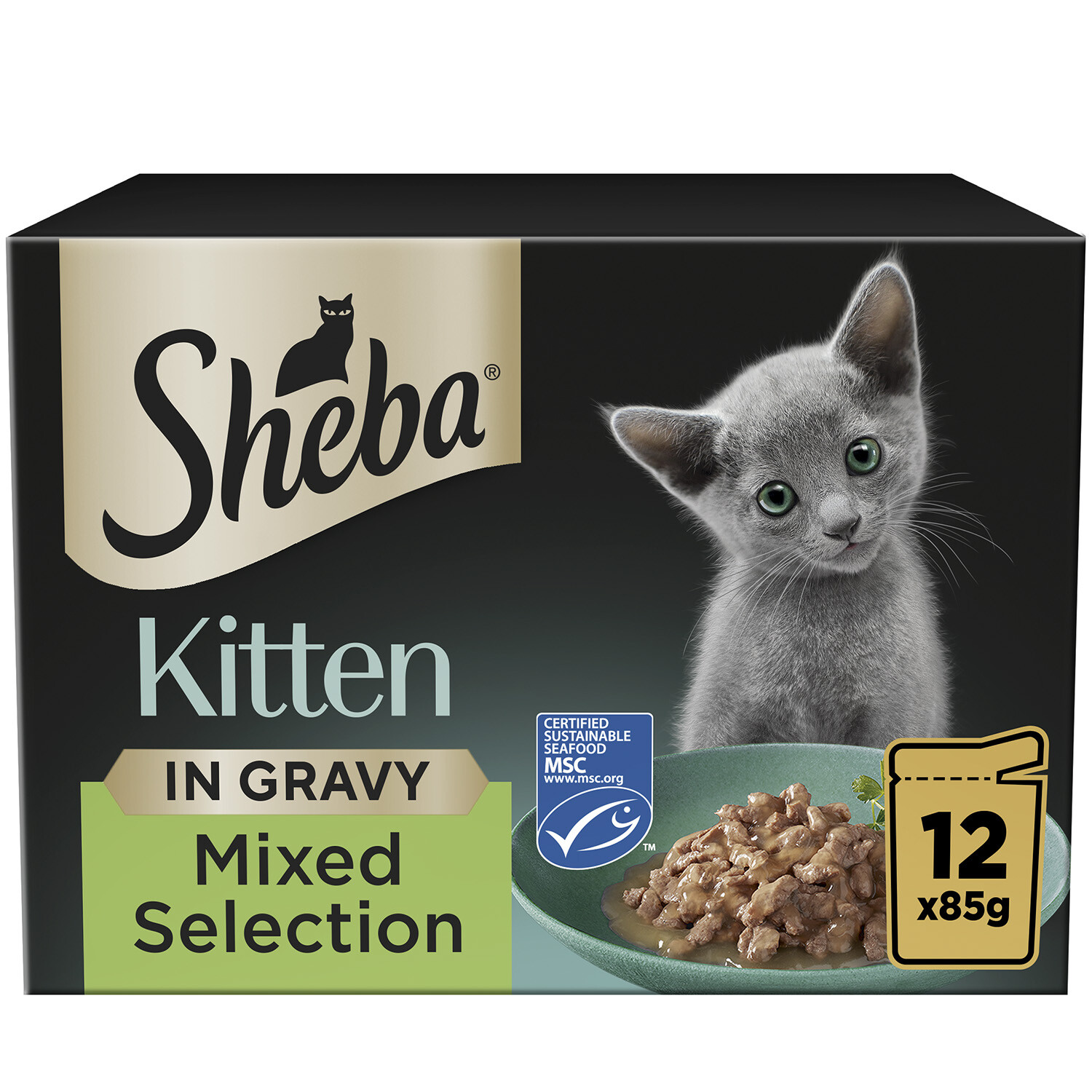 Sheba Mixed Selection Kitten Food Pouches in Gravy - 12 Image 3