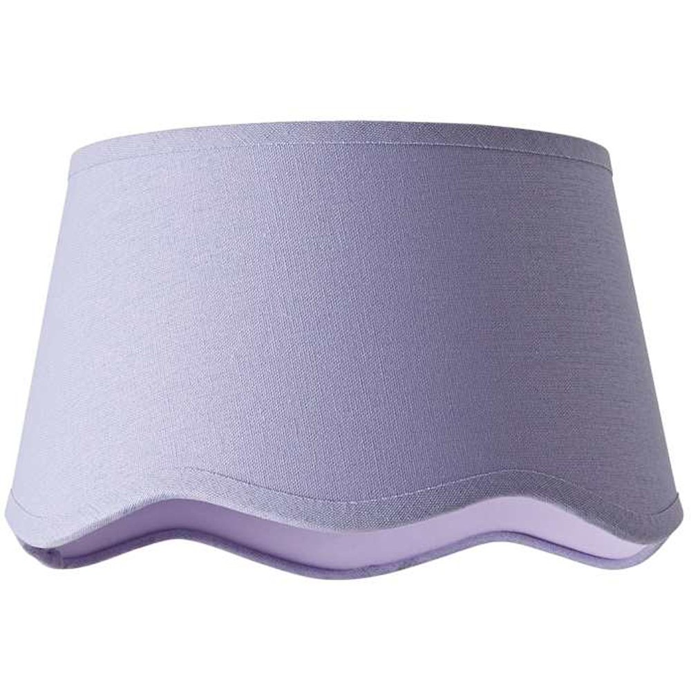 ValueLights Mabel Lilac Linen Scallop Edge Small Lamp Shade Image 1