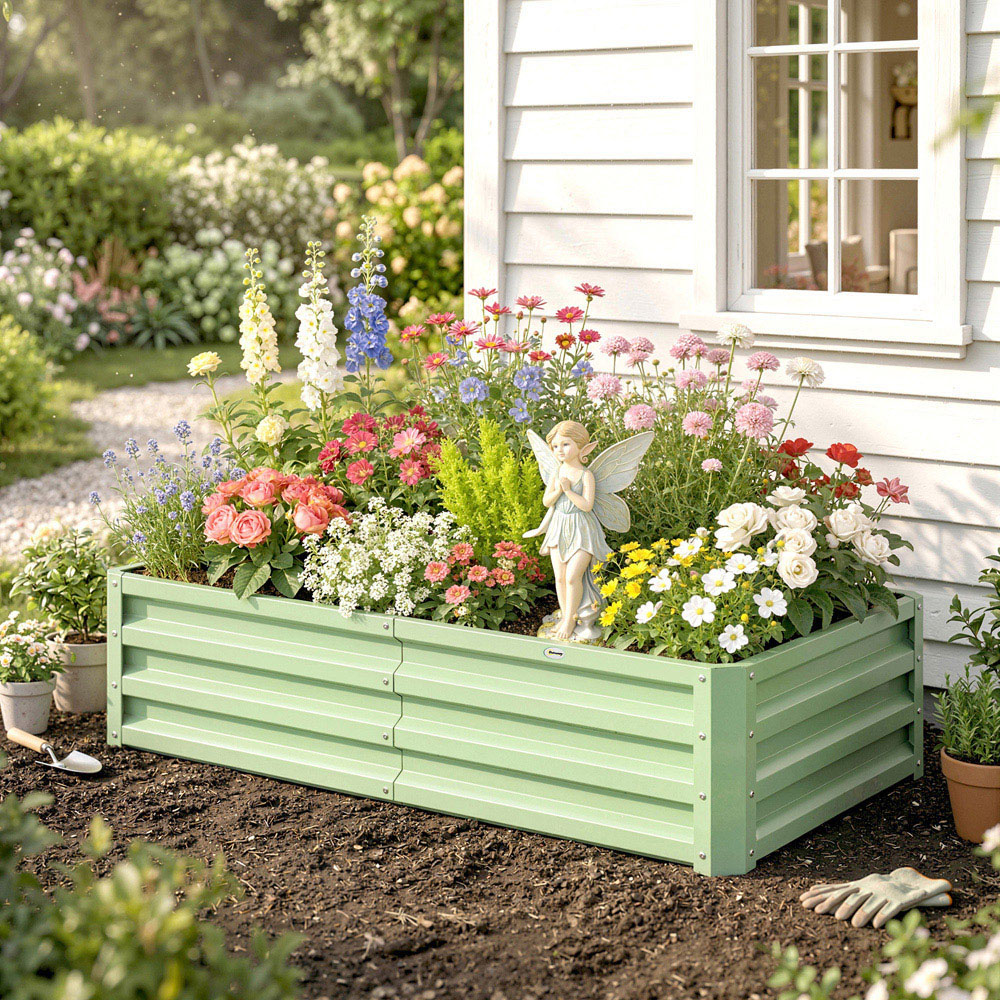 Outsunny Light Green Raised Garden Bed 120 x 60 x 30.5cm Image 8