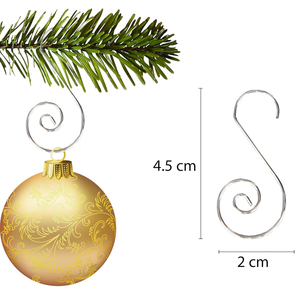 Shatchi Silver Swirl Tree Decoration Hooks 40 Pack Image 6