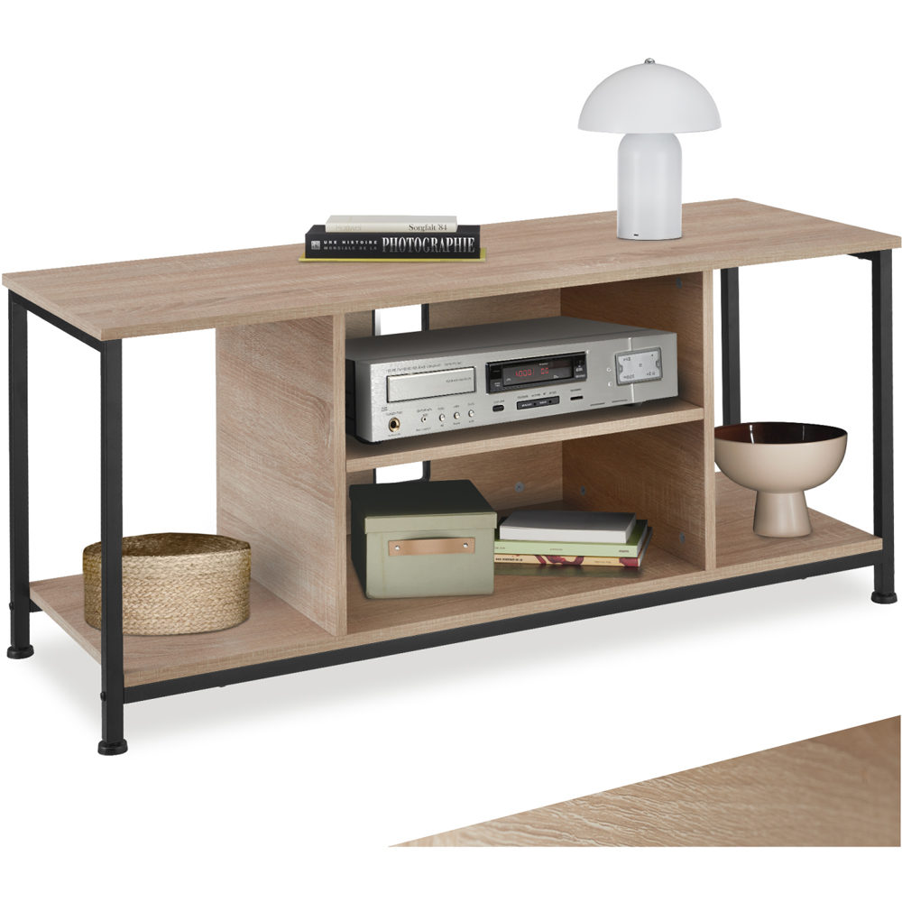 Tectake 4 Shelf Sonoma Oak TV Stand Image 2