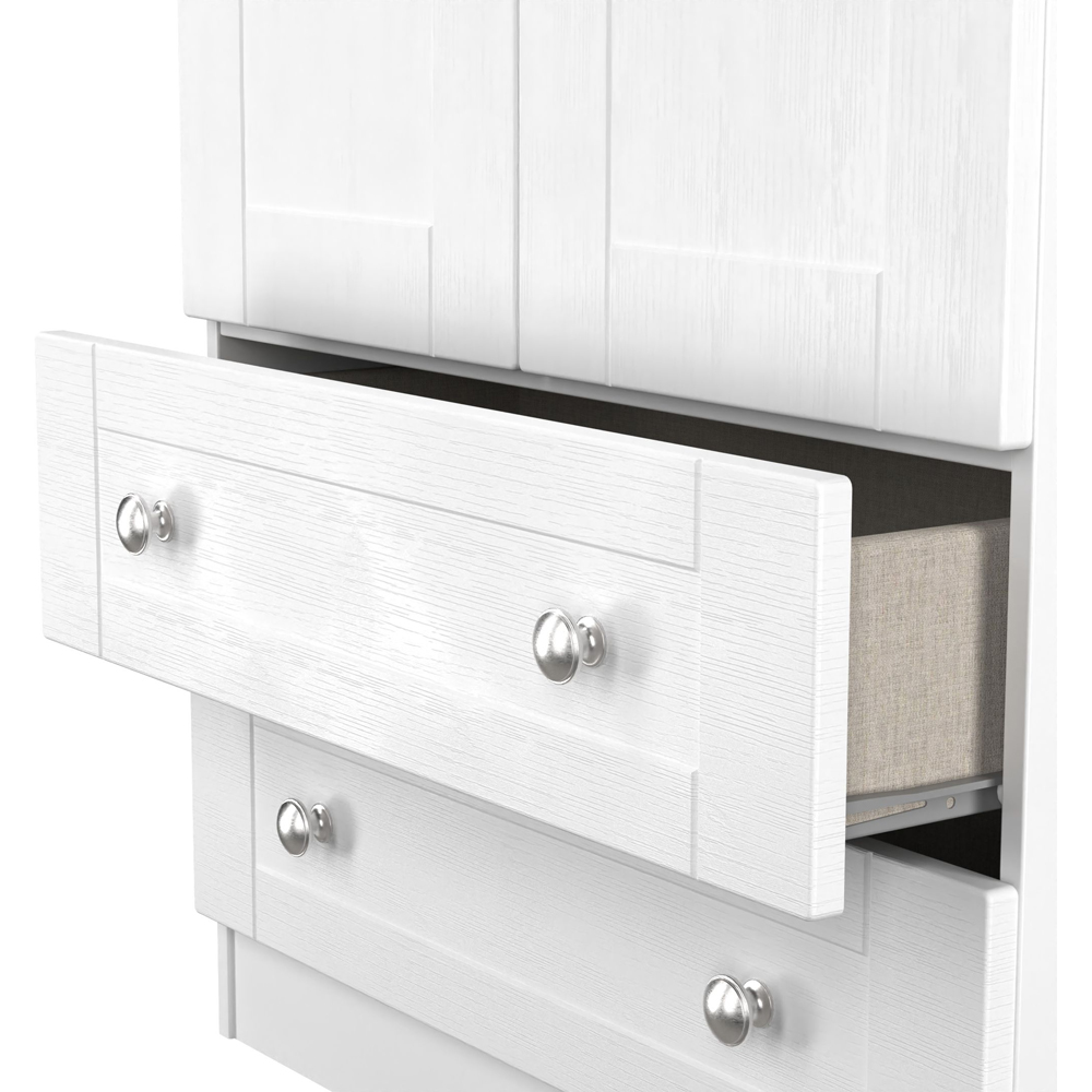 Crowndale Sussex 2 Door 2 Drawer White Ash and Bardolino Oak Tall Wardrobe Ready Assembled Image 7