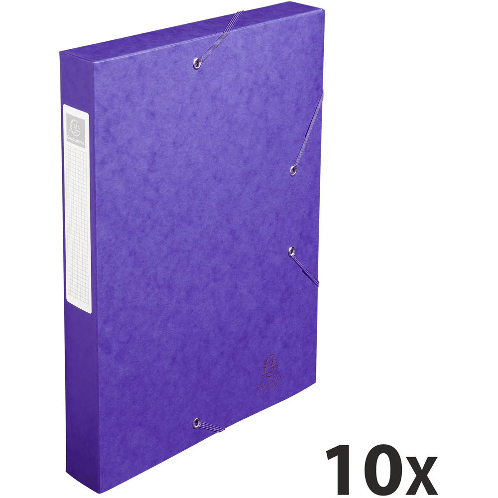 Exacompta A4 Purple Pressboard Box File 10 Pack Image 2
