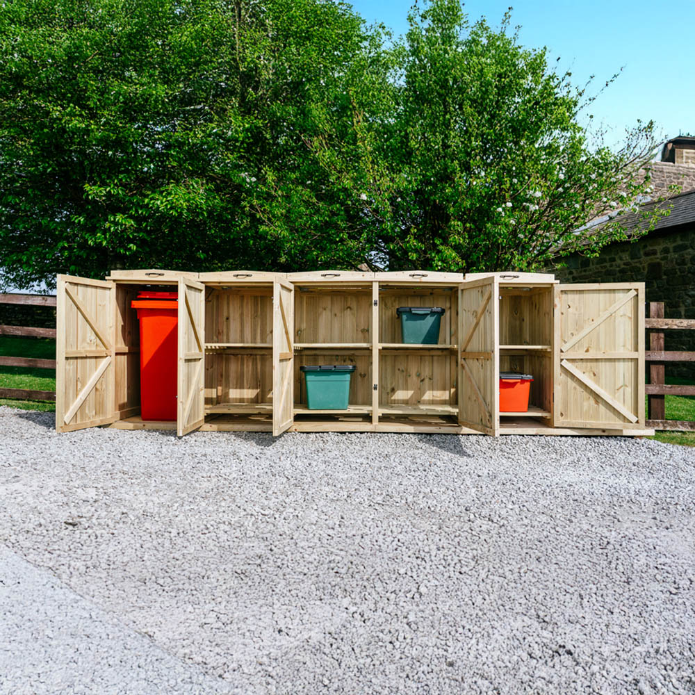 The Garden Village Chatburn 8 Recycle Box Single Wheelie Bin Shed Image 2