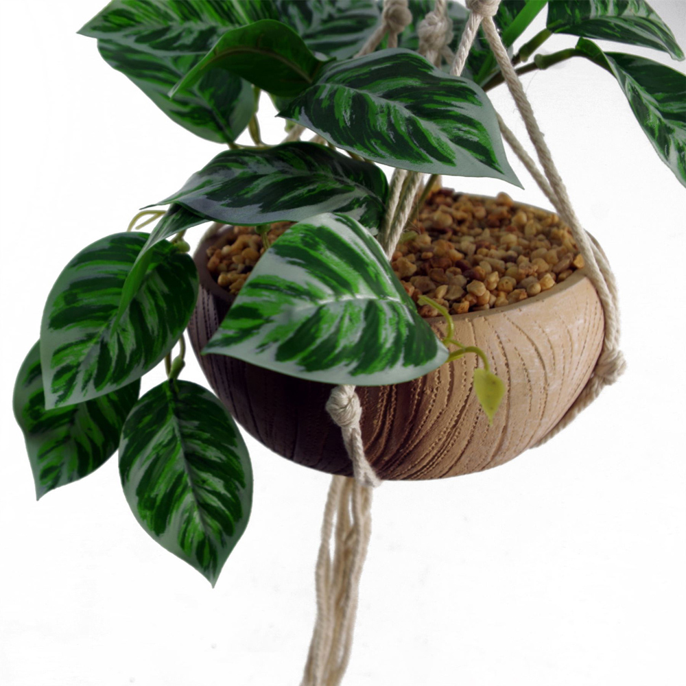 Leaf Pothos Hanging Artificial Plant in Pot 3ft Image 2
