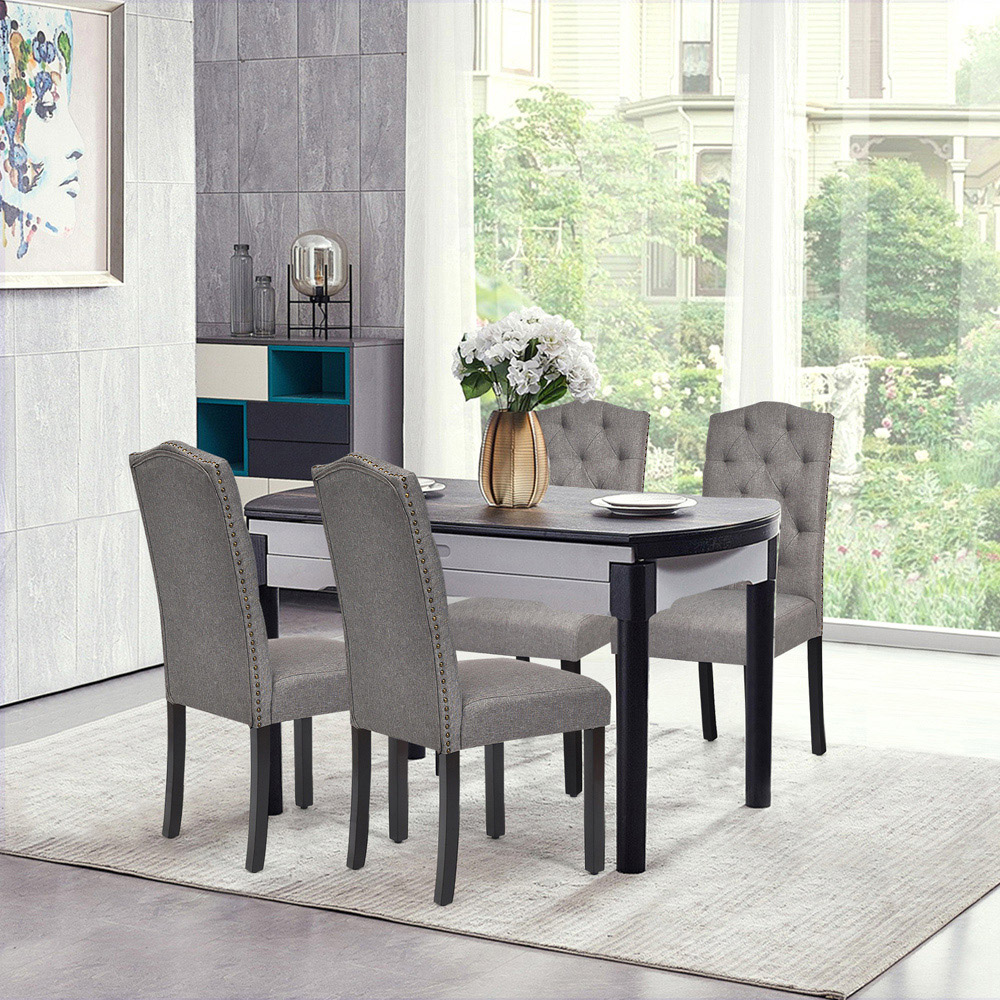 Costway Set of 2 Grey Dining Chairs Image 3