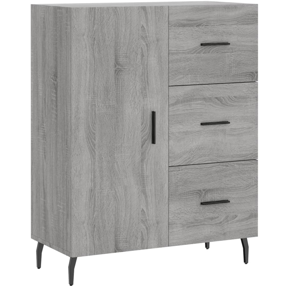 vidaXL Single Door 3 Drawer 3 Shelf Grey Sonoma Tall Highboard Image 7