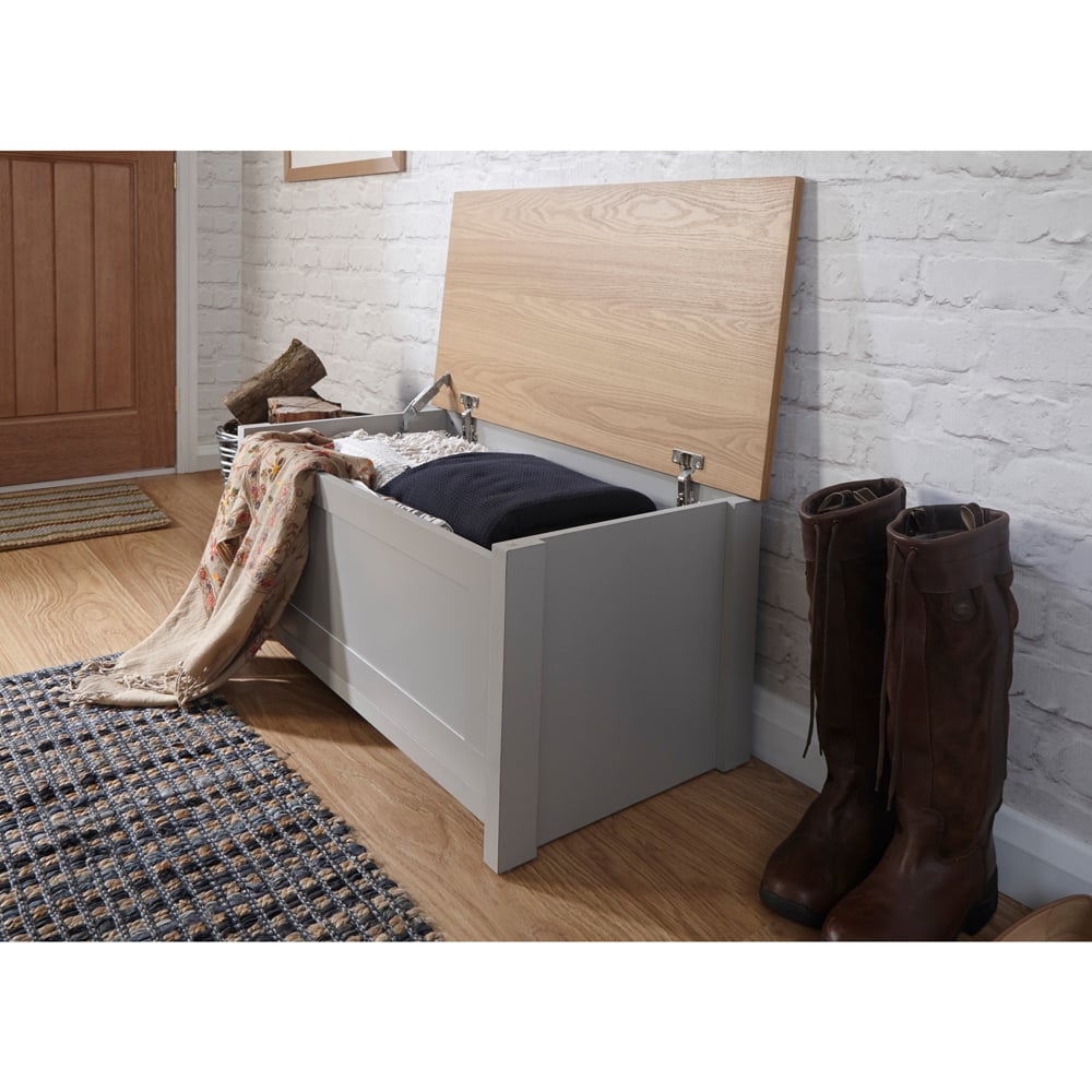 GFW Lancaster Grey Ottoman Storage Bench Image 4