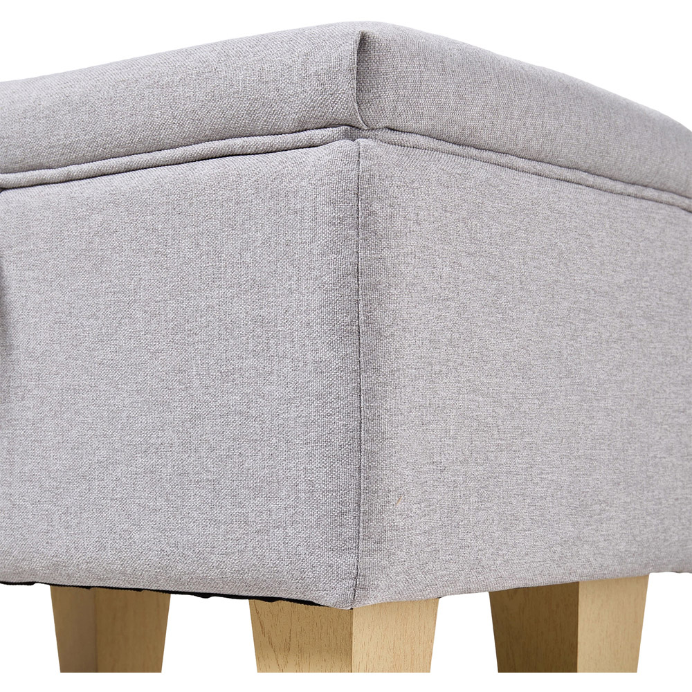 Living and Home Grey Linen Upholstered Storage Ottoman Image 4