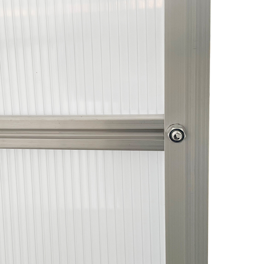 Outsunny 6.2 x 8.3ft Polycarbonate Silver Walk-in Garden Greenhouse with Sliding Door Image 3