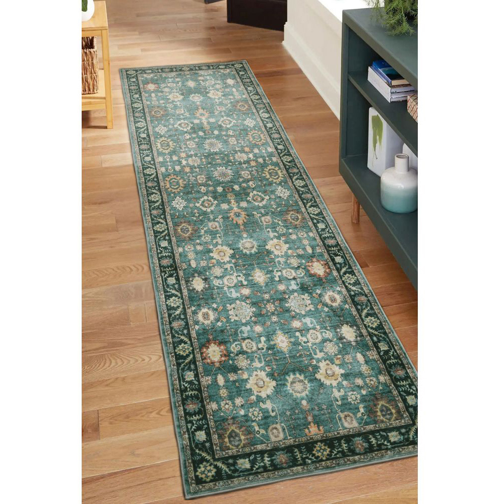 Homemaker Roma Green Heritage Inspired Traditional Runner 67 x 230cm Image 4