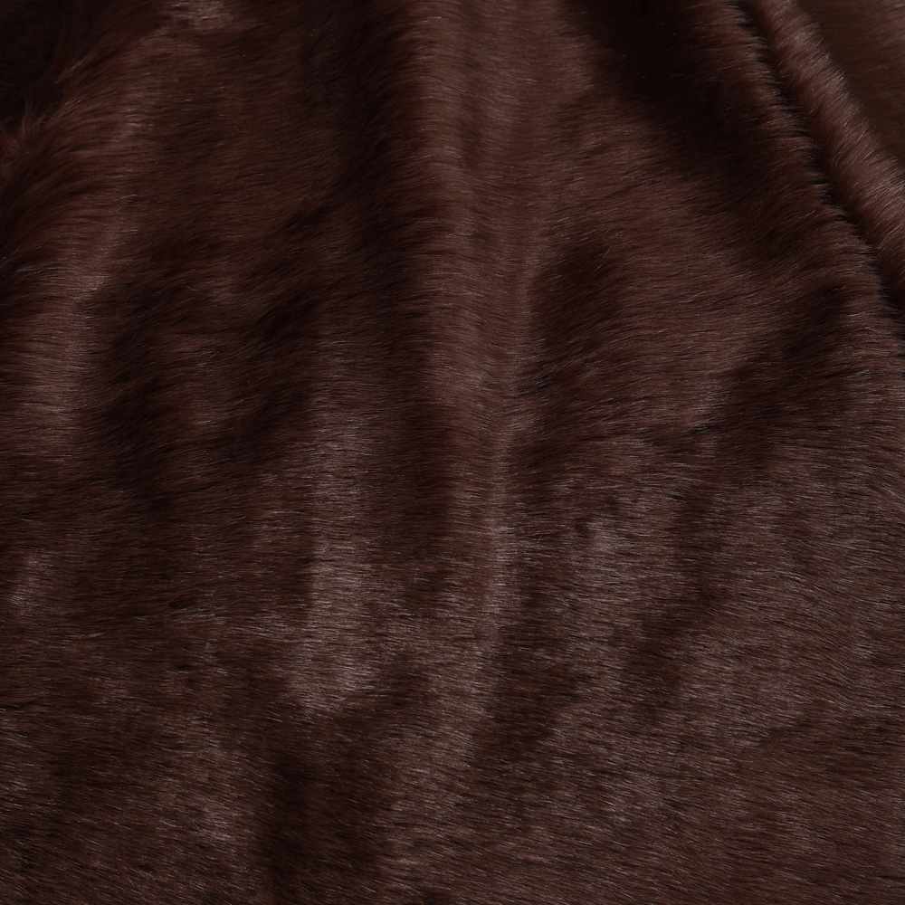 Kaikoo Areya Chocolate Brown Faux Fur XL Drum Footstool Image 3