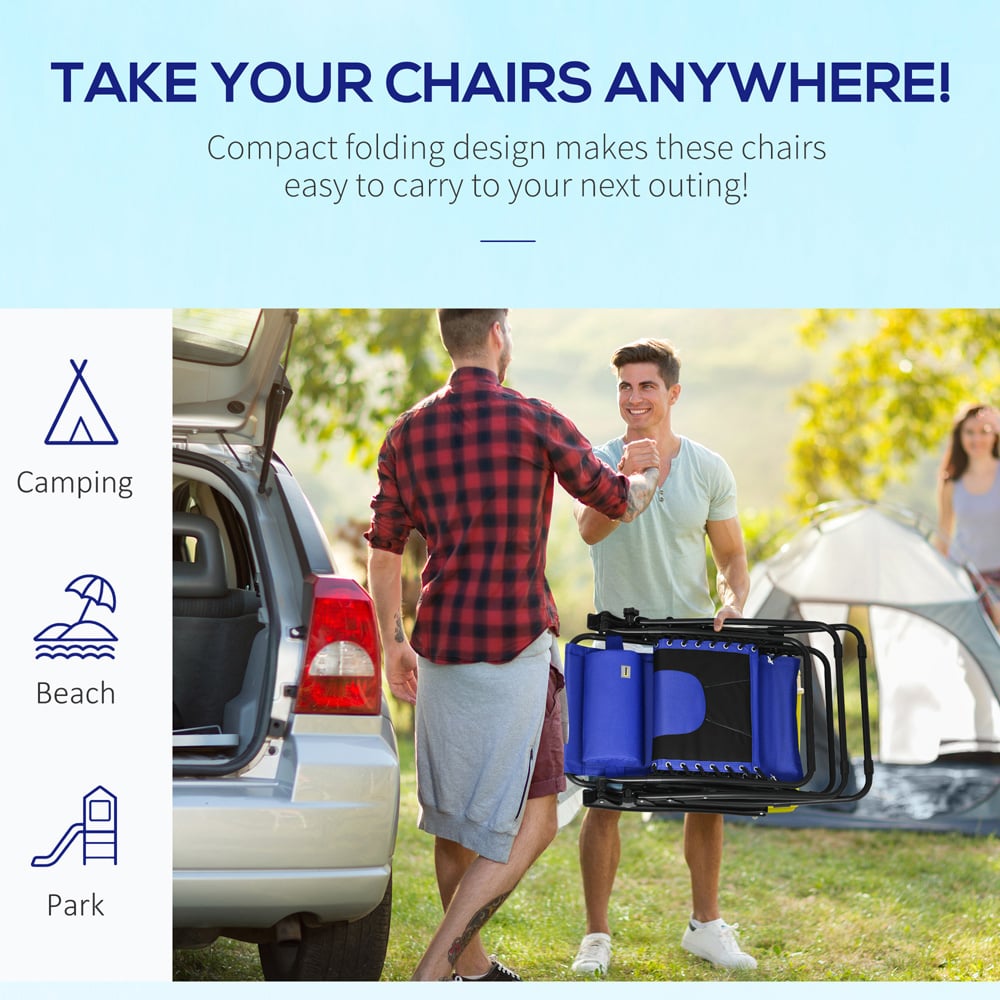 Outsunny Blue Zero Gravity Foldable Recliner Lounger Image 5