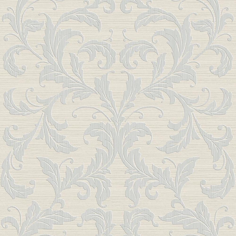 Galerie Nordic Elements Leaf Silver and Grey Wallpaper Image 1