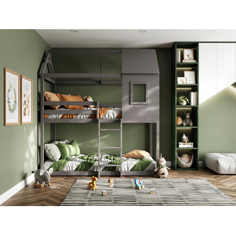 Flair Hideaway Grey Wooden Bunk Bed Image 2