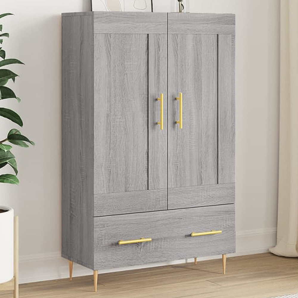 vidaXL 2 Door Single Drawer Grey Sonoma Highboard Image 1