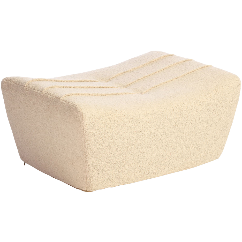 Desser Furniture Latte Boucle Fabric Cosy Pouffe Footstool Image 2