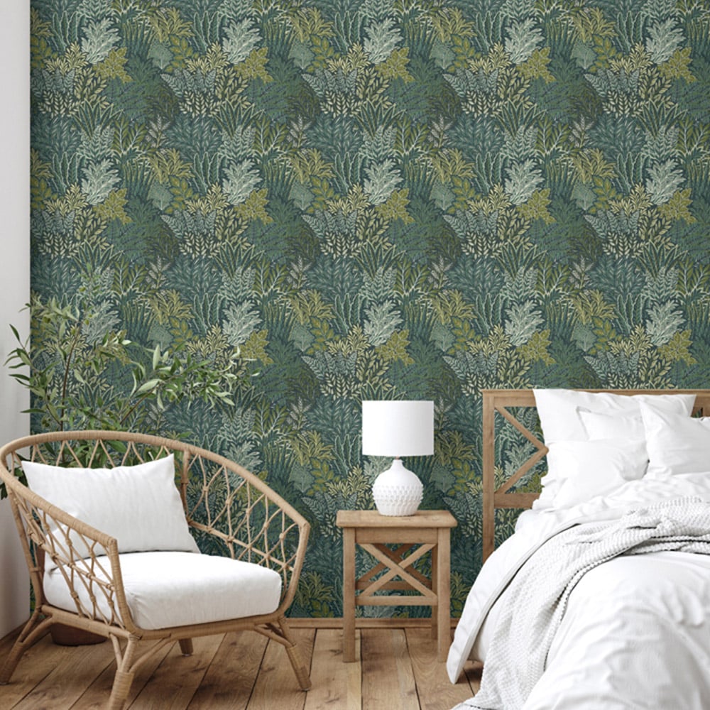 Arthouse Illustrated Foliage Blue Wallpaper Image 2