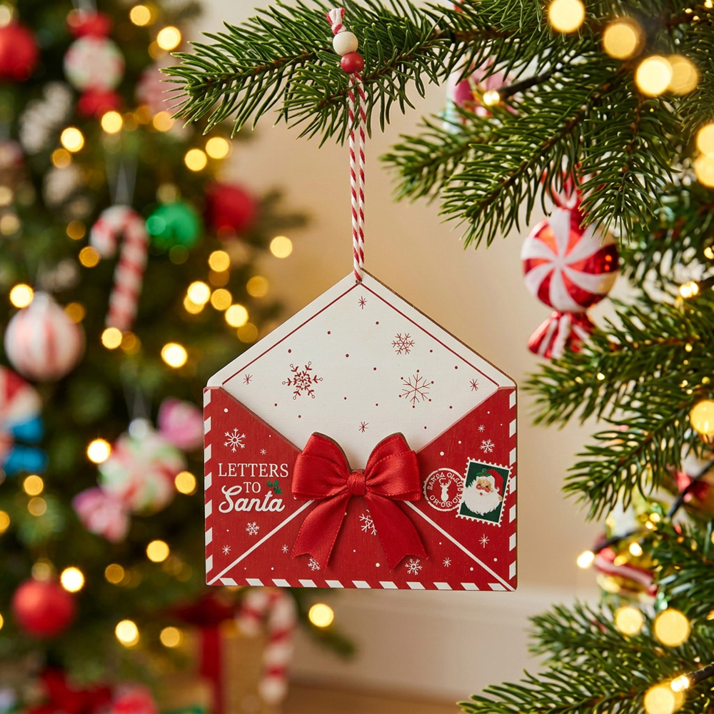 Wooden Christmas Envelope Decoration Image 3