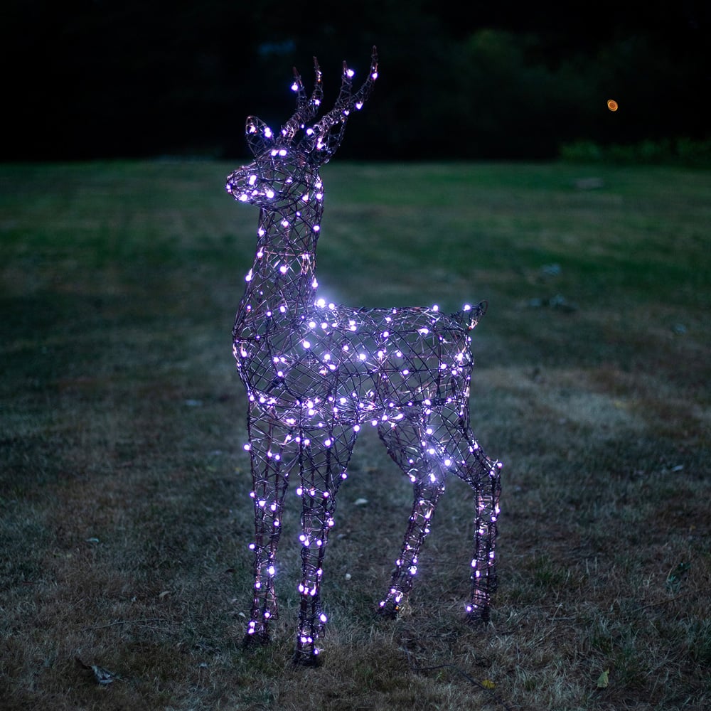 The Christmas Centre 230 LED Brown Wicker Light-Up Stag Reindeer 4ft Image 2
