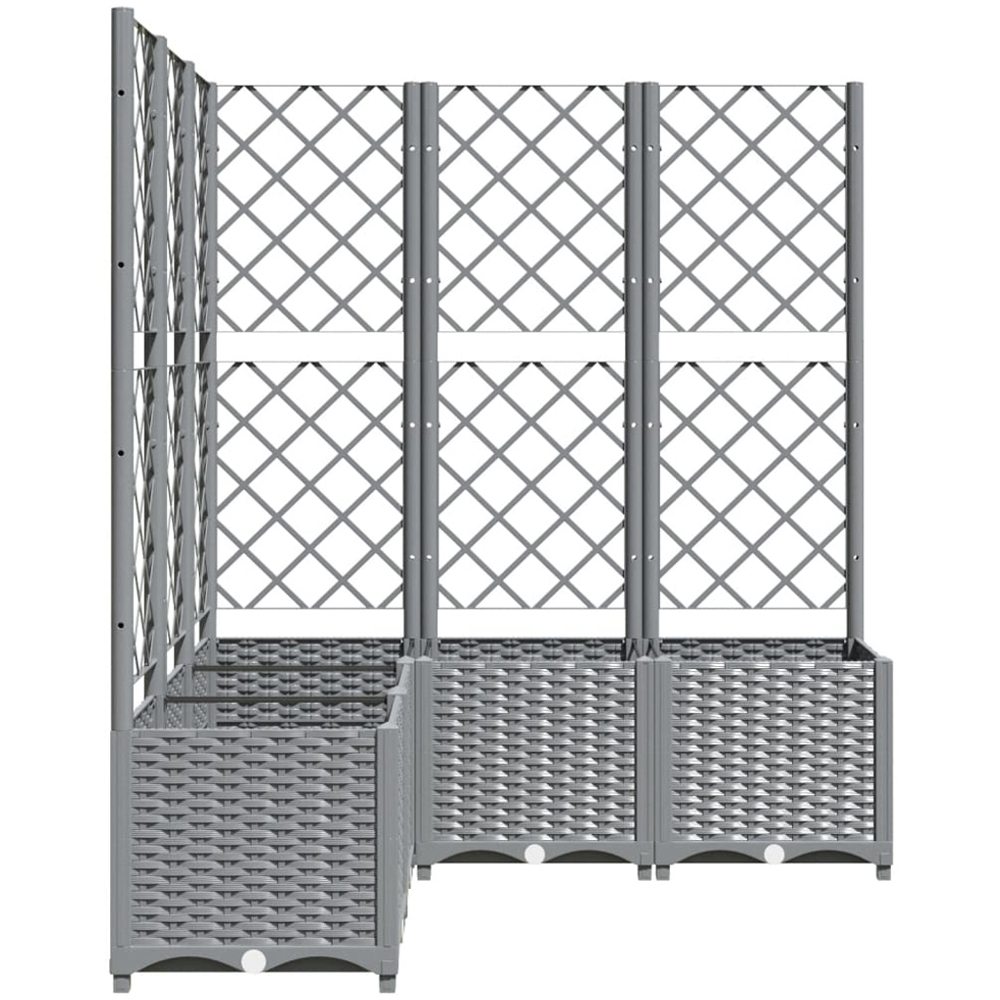 vidaXL Grey Garden Planter with Trellis 120 x 120 x 136cm Image 4
