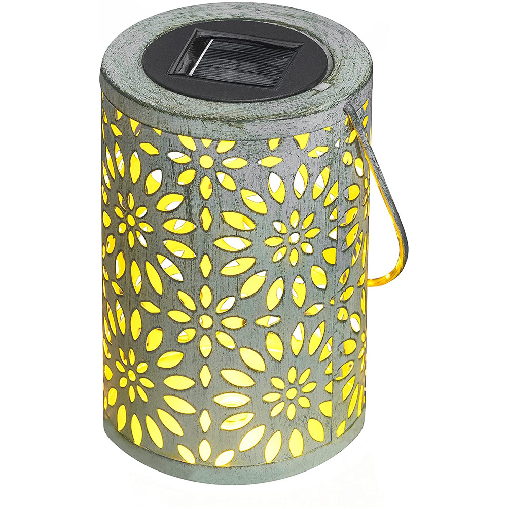 wilko Flower Patterned Hanging Solar Lantern Image 3