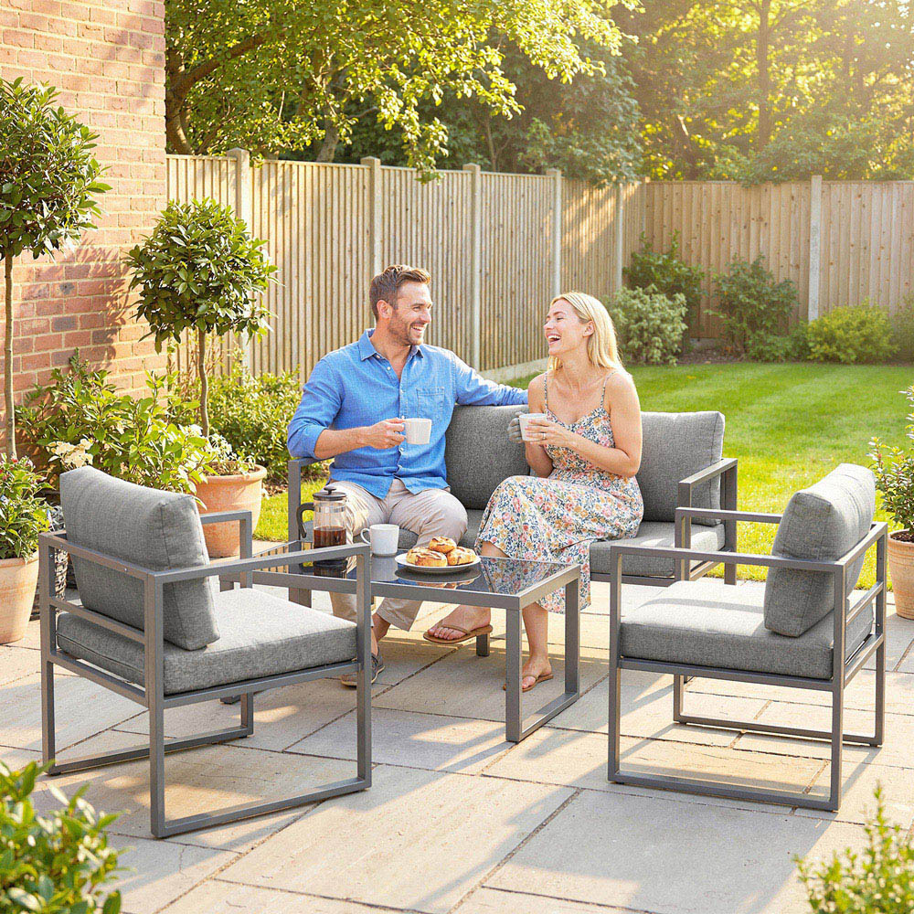 Outsunny 5 Seater Dark Grey Aluminium Frame Garden Lounge Set Image 8