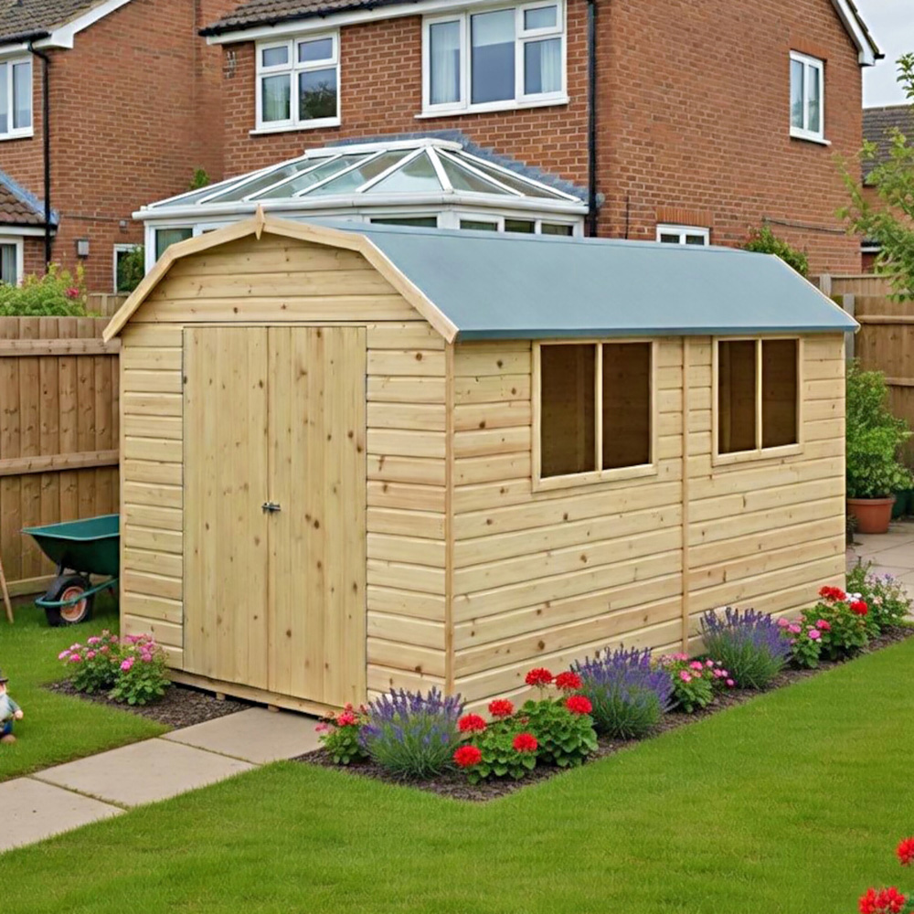 Shire Barn 12 x 8ft Double Door Shiplap Apex Garden Shed Image 2